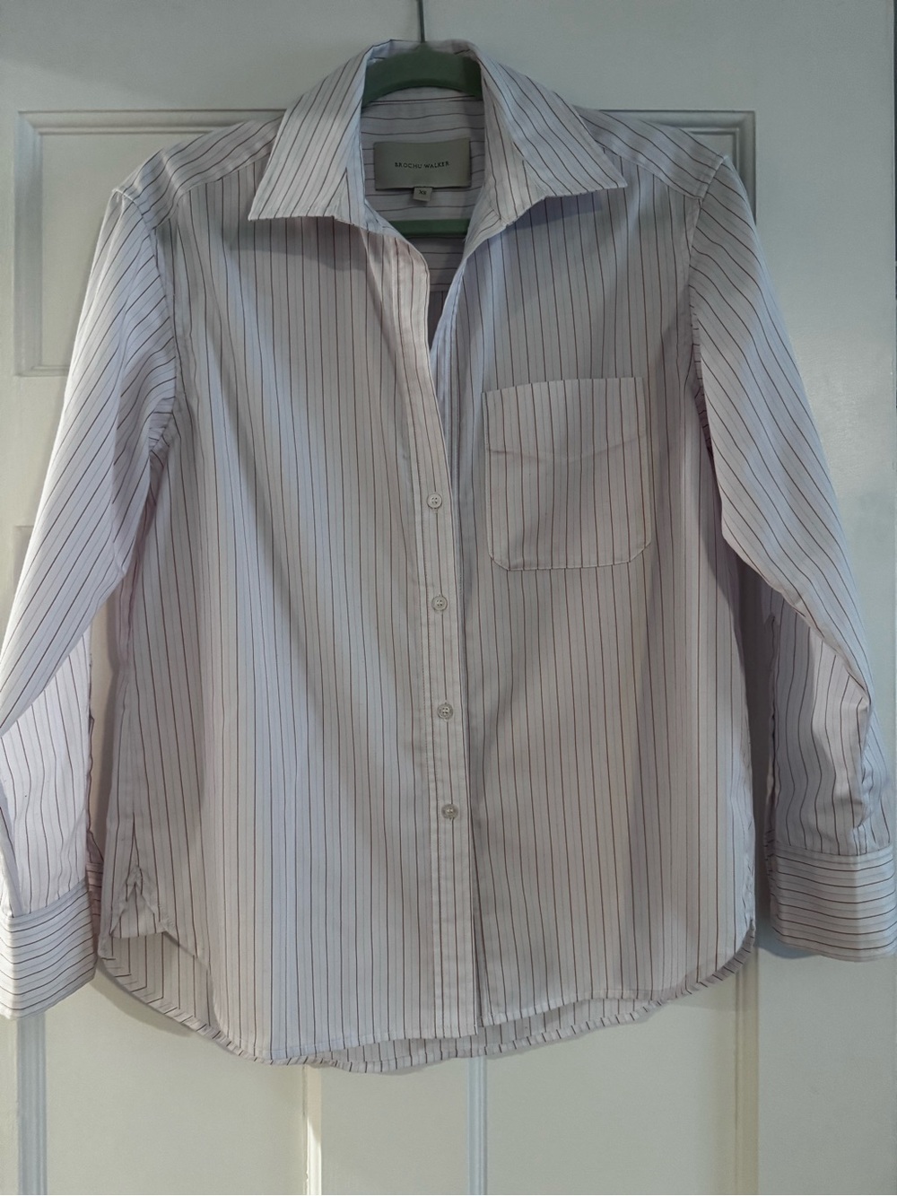 Brochu Walker Pink & White Striped Button-Down Shirt